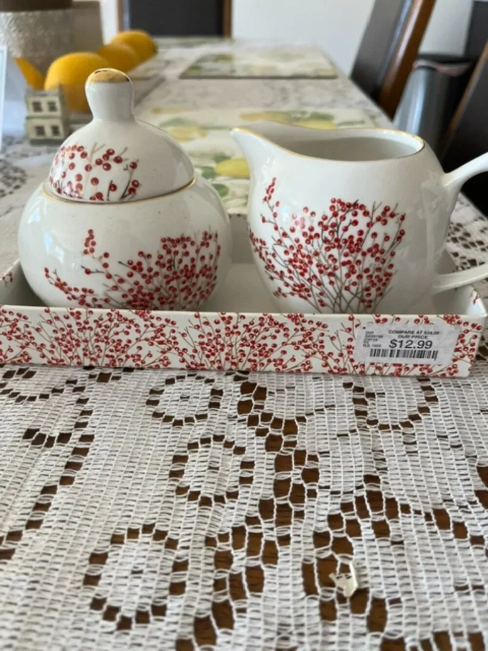 Nicole Miller Creamer & Sugar Set